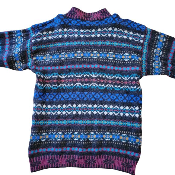Lord Taylor Vintage Shetland Wool Fair Isle Sweater Scotland HOLES - Picture 2 of 8